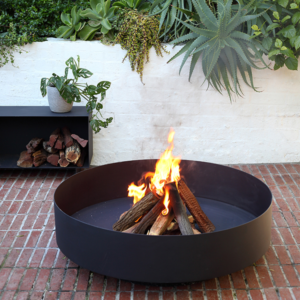 fire pit and fire caddy