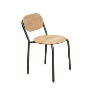 Lily Pad dining chair with wooden seat