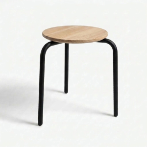 Lily Pad stool with wooden seat
